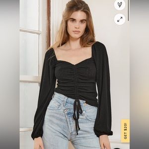 Lulus what a ruche long sleeved shirt